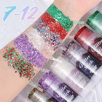 Violet Body Glitter Stick, Purple Face and Body Glitter for Women and Girls, Hair Tinsel Stick for Festival Party Makeup Concert Outfits, Kpop Demon Hunters Costume Theme Music Festival