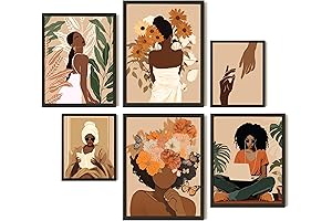 EXCOOL CLUB Black Girl Wall Art: Unleash Boho Charm in Any Space