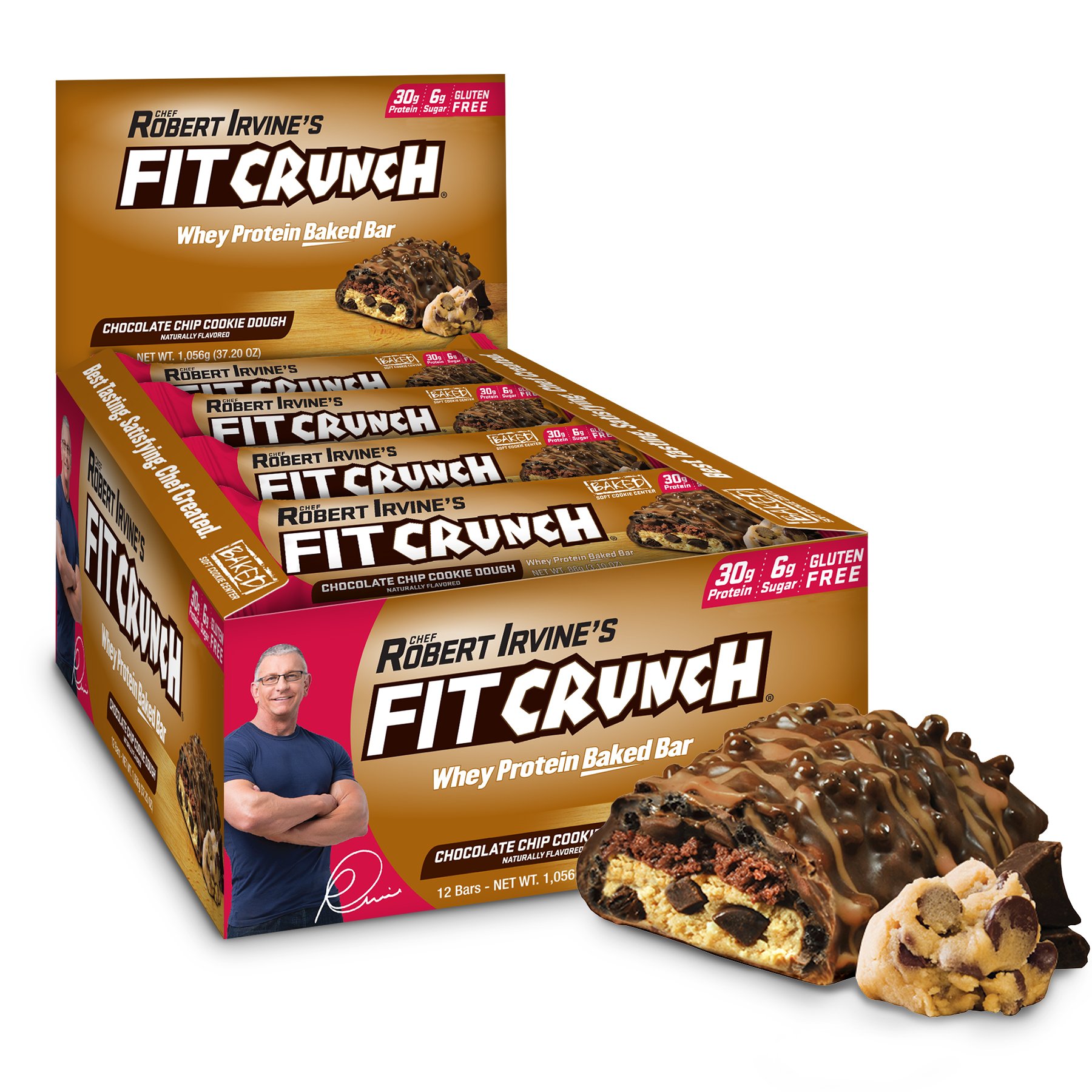 FITCRUNCH Protein Bars, Designed by Robert Irvine, Protein Bar, Gluten Free, Award Winning Taste