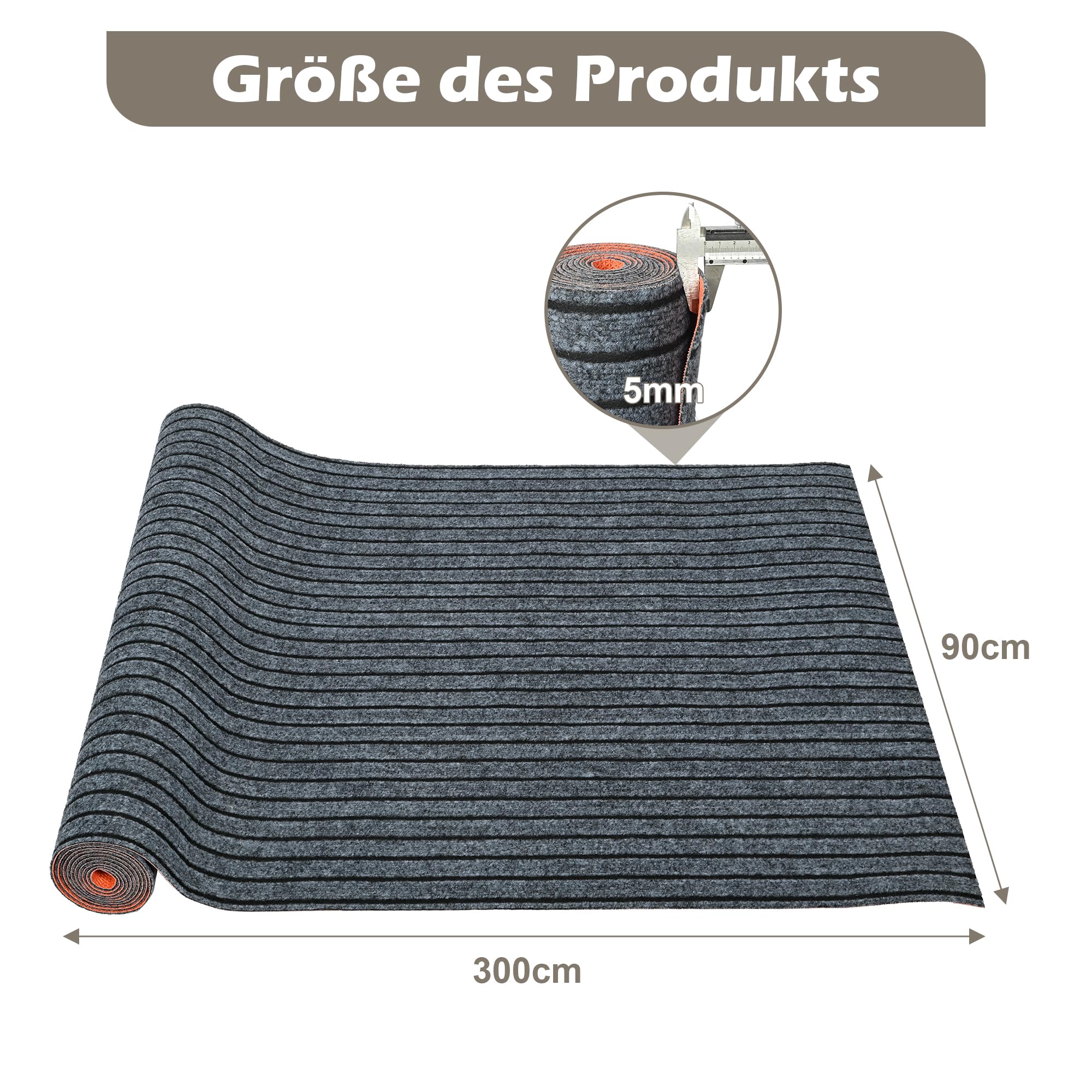 tonchean Teppichläufer Meterware 300x90cm Waschbar Küchenteppich Läufer | Rutschfest Schmutzfangmatte lang Teppich Flur Eingangsteppich Küchenläufer Fußmatte Türmatten für Korridor, Waschküche, Büro