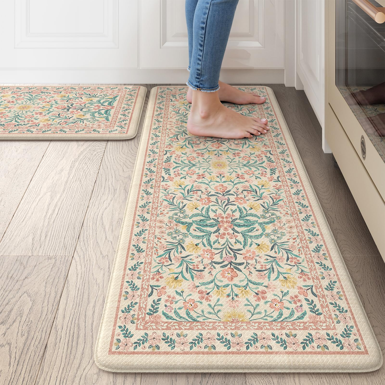 Collive Anti Fatigue Kitchen Mats Pink