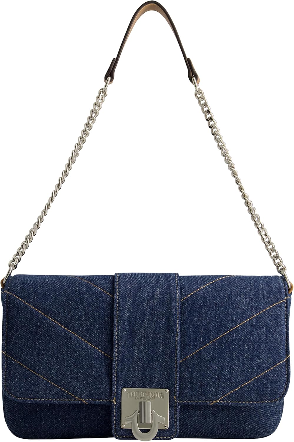 True Religion Women's Denim Shoulder Bag Purse, Mini Handbag with Chain Strap | Denim, Purse, Chain Strap