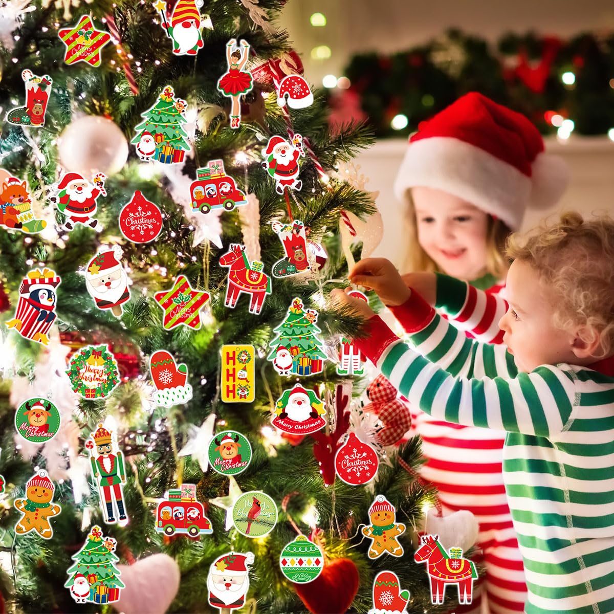 G2PLUS 100PCS Etichette in carta kraft,etichette regalo,Tag Regalo, etichette per regali artigianali,con 30 Metri di spago di Iuta per Decorare L'Albero di Natale, Lavoro Fatto a Mano