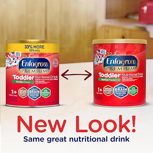 Miniatura 2 de Enfagrow Bebida nutricional prémium para niños pequeños, sabor natural a vainilla, Omega-3 DHA para apoyo cerebral, prebióticos y vitaminas