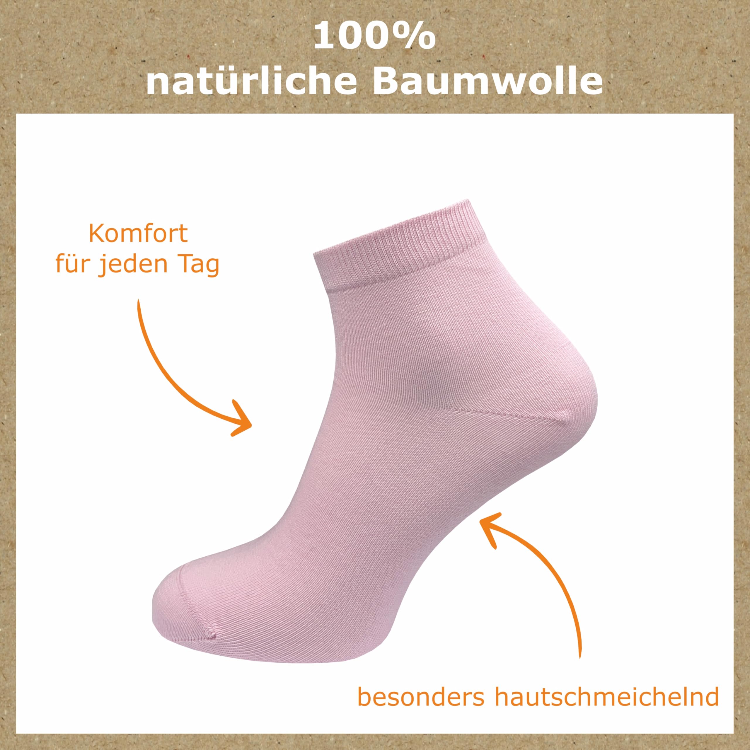 GAWILO Calcetines para mujer hechos de 100% algodón puro (6 pares | 10 pares) | Calcetines sin costuras apretadas sobre los dedos de los pies