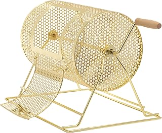 Small Brass Raffle Spinning Drum - 2000 Capacity Raffle Ticket Stubs or Bingo Balls - Small Business Supplies, Lottery, Fu...