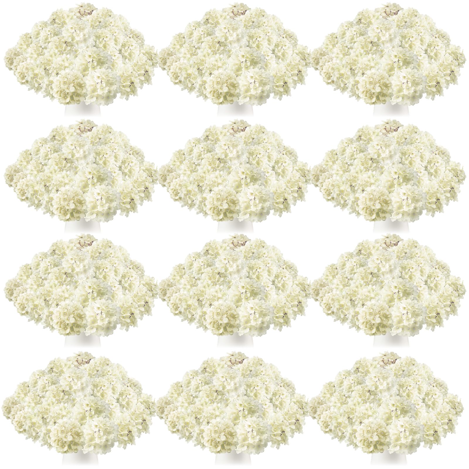 Tigeen 100 Pcs Hydrangea Artificial Flowers Bulk 7.48 Inch Artificial Hydrangeas with Removable Stems Faux Hydrangea Flowers Wedding Decor for Home Garden Party Decoration DIY Project (Champagne)