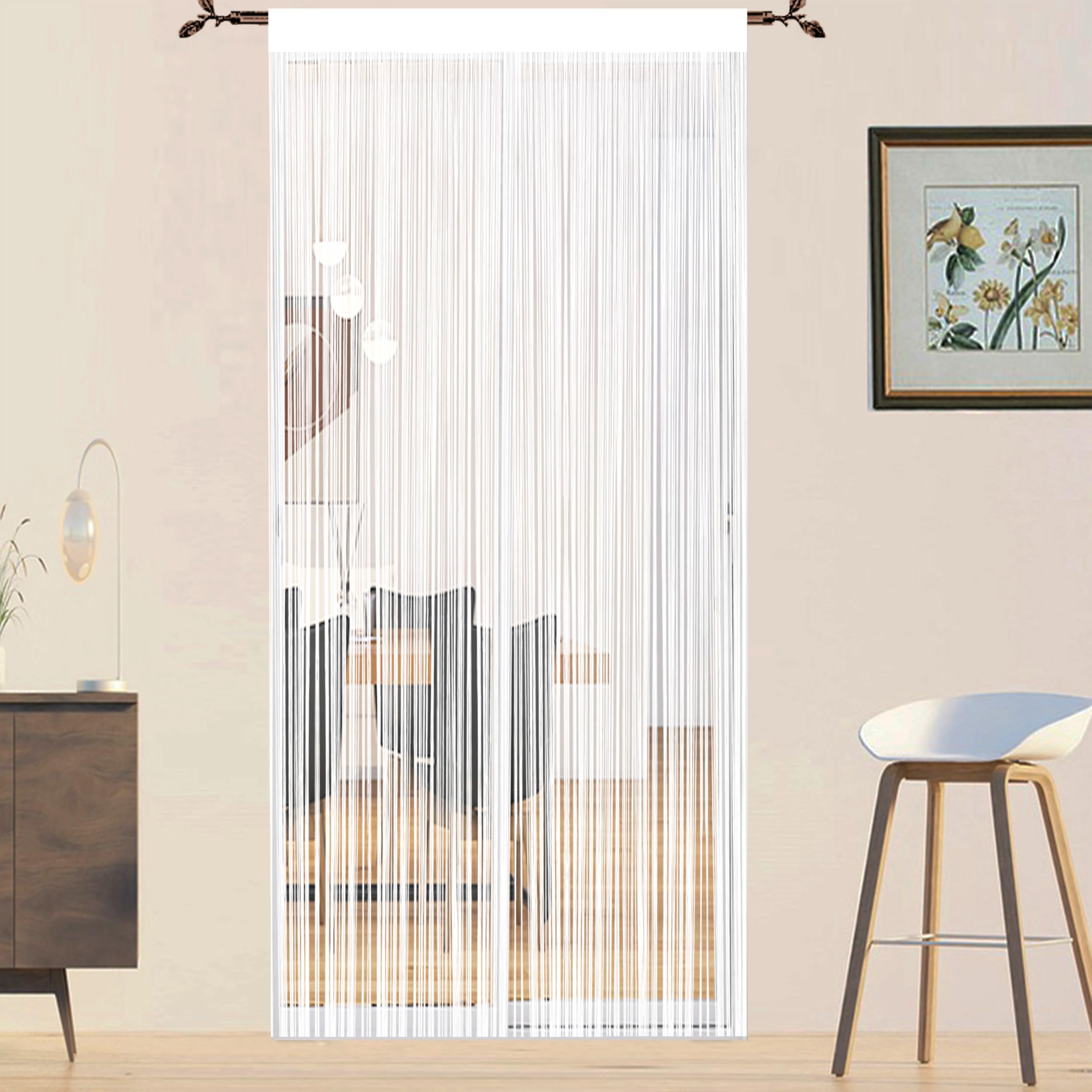 Rideau Anti Mouches Porte Extérieur 90 x 245 cm Blanc Moustiquaire Fenêtre