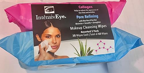 Toallitas limpiadoras de maquillaje para refinar poros (Aloe y colágeno) 30 unidades cada una