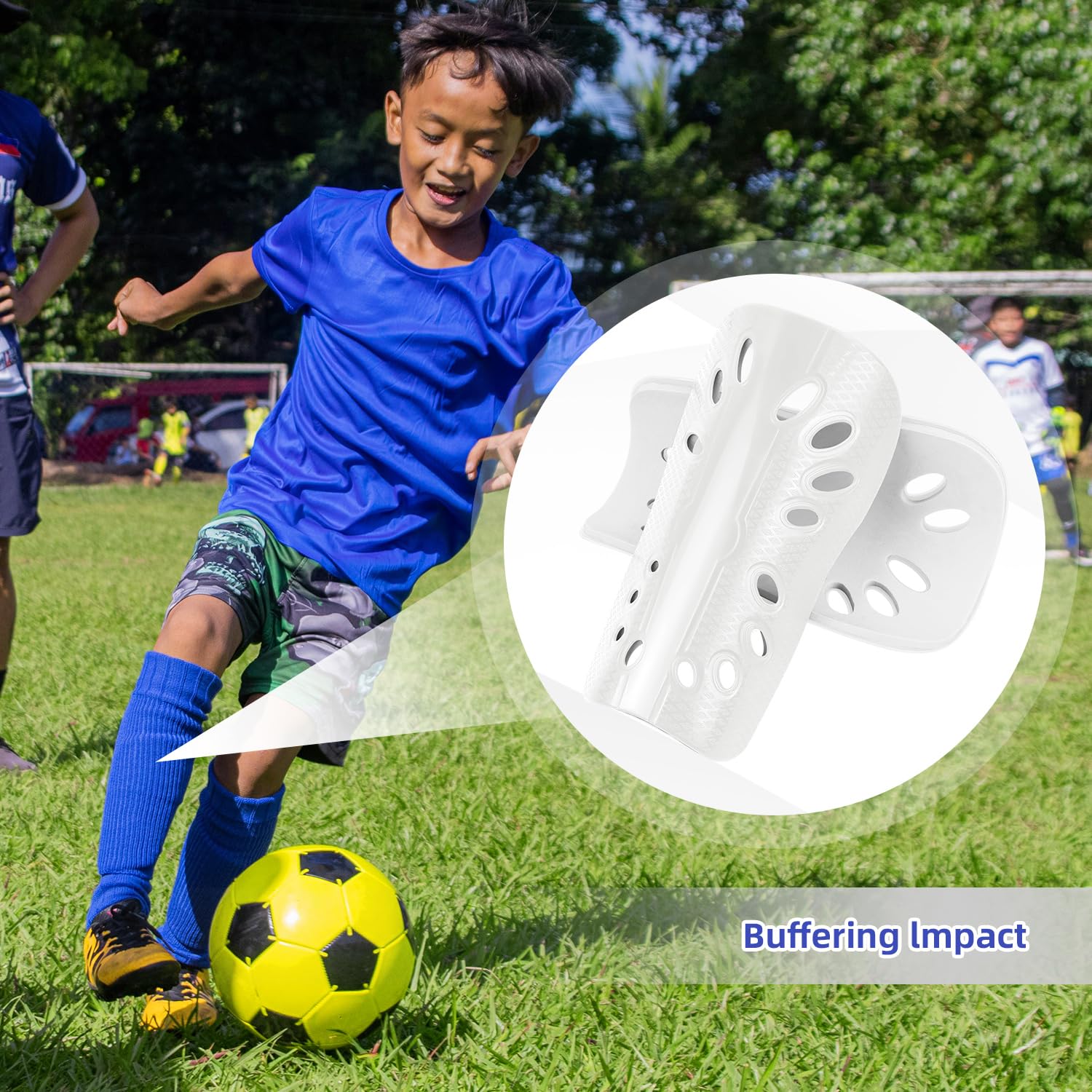 3 paia di parastinchi da calcio per giovani adulti, traspiranti, parastinchi traspiranti, attrezzatura per partite di calcio per adulti giocatori di calcio, uomini e donne, nero, bianco e blu