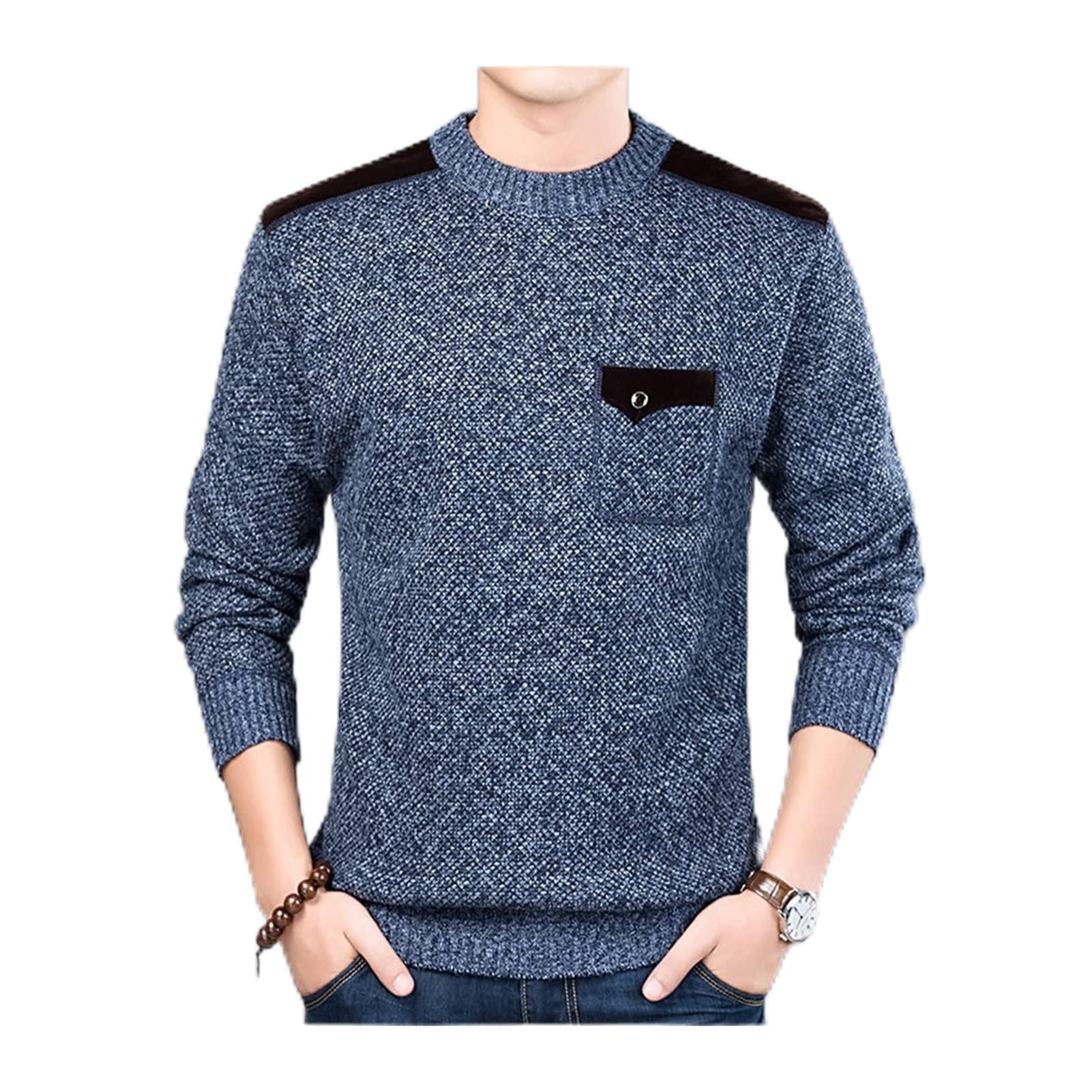 Świąteczny sweter miękki dzianinowy modny markowy sweter dla mężczyzn swetry o dopasowanym kroju sweter dzianina okrągły dekolt jesień koreański styl casual odzież dżentelmen sweter na zewnątrz (kolor: C, rozmiar: L)