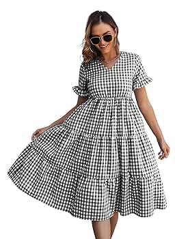 ハーリップトゥ　Lady Checkered Belted Midi Dress brld2072103-4_1.jpg