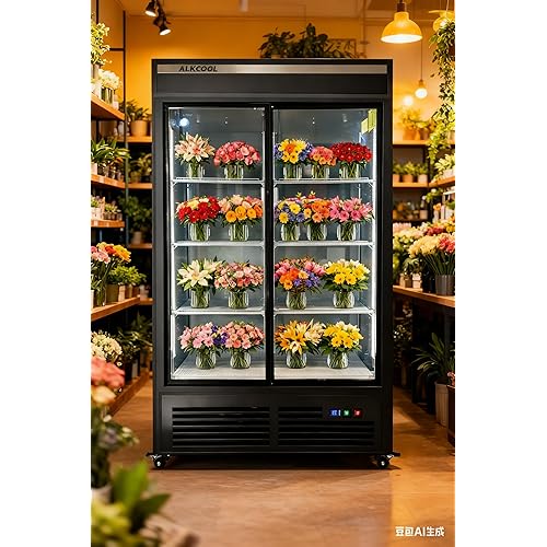 NAFCOOL Commercial Beverage Refrigerator Display Fridge,Two SLIDING Glass Door Drink Cooler with LED Light Adjustable Shelves,ETL Sanitation,43 Cu Ft,47" Wide,Wheels Included