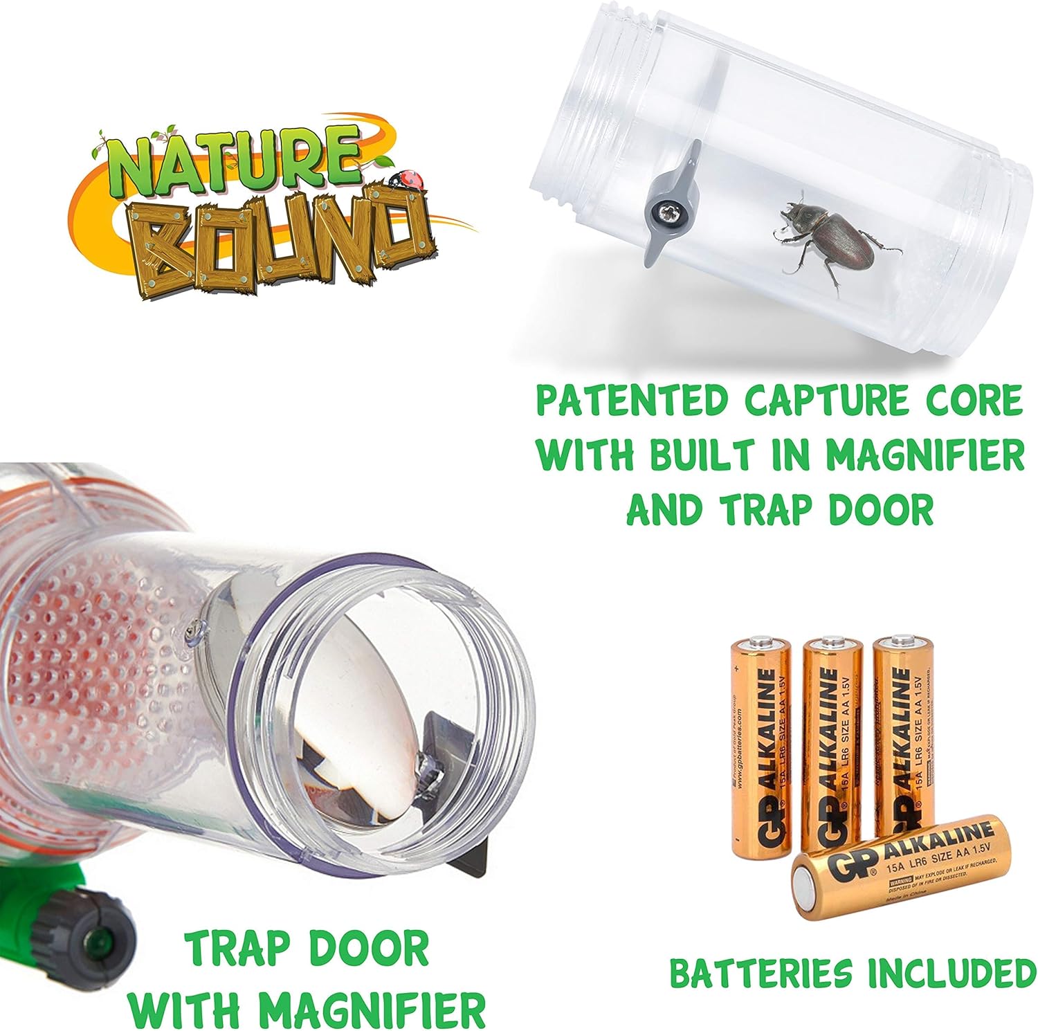 Nature Bound Bug Catcher Toy, Eco-Friendly Bug Vacuum, Catch and Release Indoor/Outdoor Play, Ages 6+