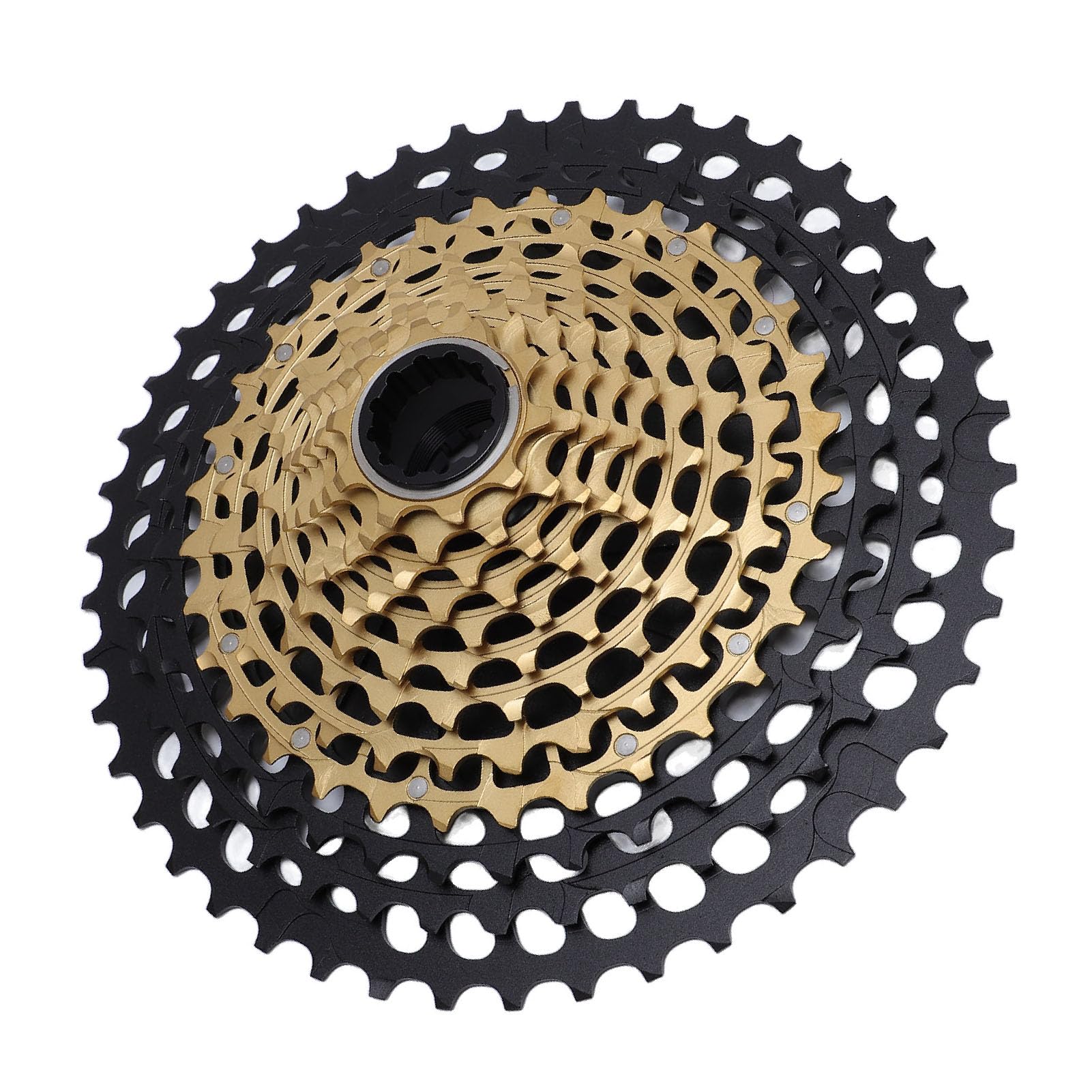 Pongnas Cassette de Bicicleta de Montaña de 12 Velocidades Compatible 10-46T CNC Aleación de Aluminio Hueca y Rueda de Acero para Trail Enduro Actualización de Transmisión Ligera