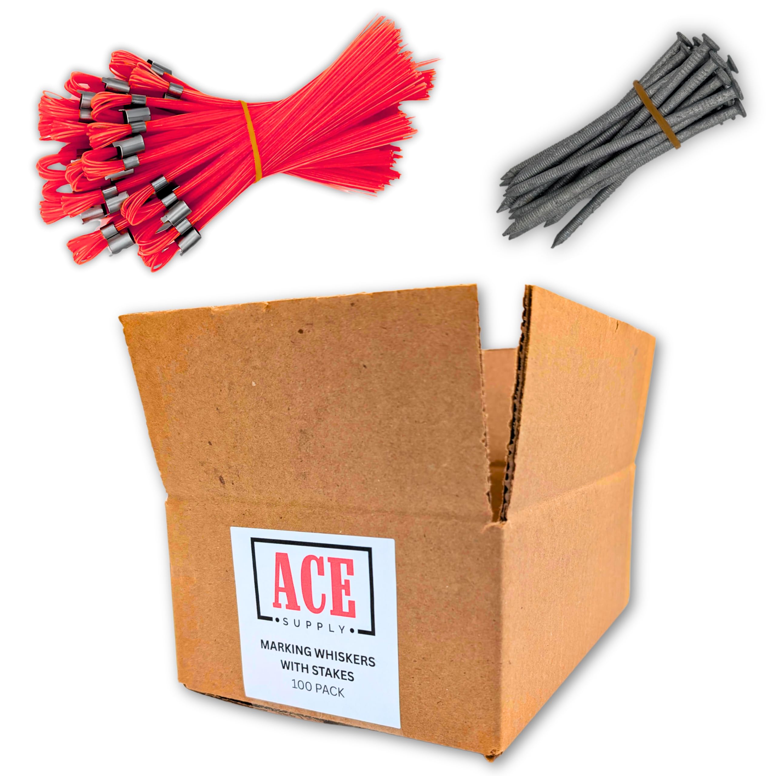 Orange Marking Whiskers With Stakes - 25 Pack - Durable Marking Whisker Set - Use Survey Whiskers As Ground Markers, Construction Markers, Or Trail Markers — Amazon image 6