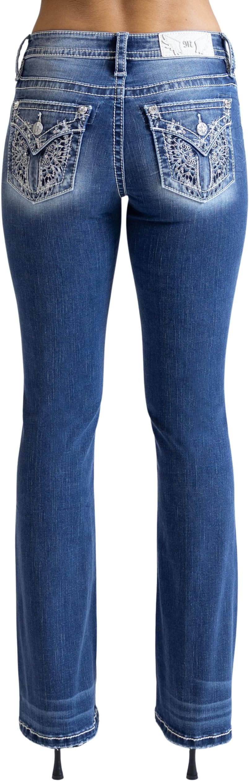 Miss MeWomen's Albus Faux Flap Pocket Mid-Rise Bootcut Jeans