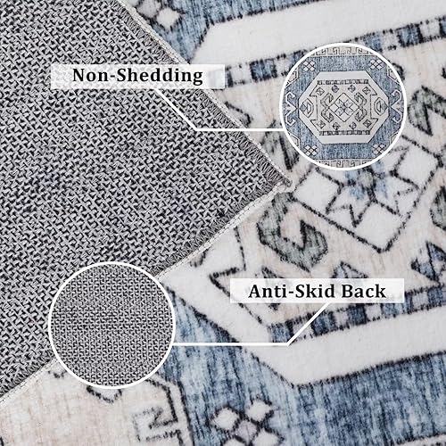 Miniatura 3 de GlowSol Alfombra de pasillo lavable de 2 x 6 pies, moderna, tribal, tapete de baño, antideslizante, marroquí, geométrico, para sala de estar,