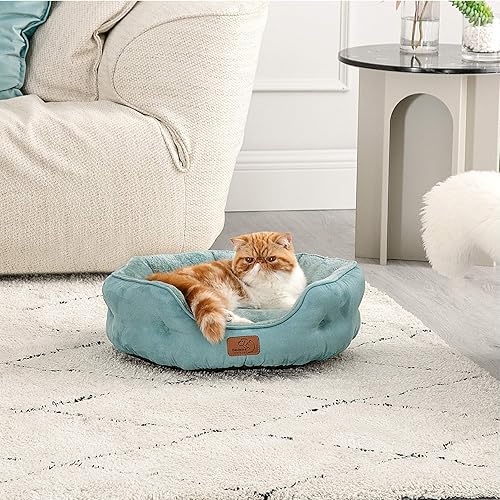 Miniatura 80 de Bedsure Camas lavables para perros, camas redondas con parte inferior antideslizante para gatos de interior, cachorros y gatitos, 20 pulgadas, gris