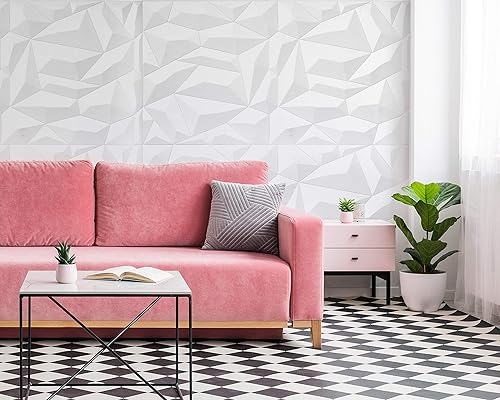 Miniatura 4 de Innovera Décor - Panel de pared 3D blanco glaciar, 12 piezas