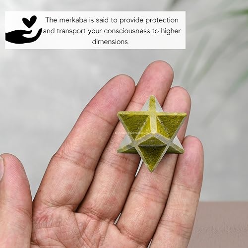 Miniatura 212 de Amazing Gemstone Larvikite Merkaba Crystal – Estrella de Merkaba metafísica de 1 pulgada para meditación – Cristal tetraedro energético y piedras