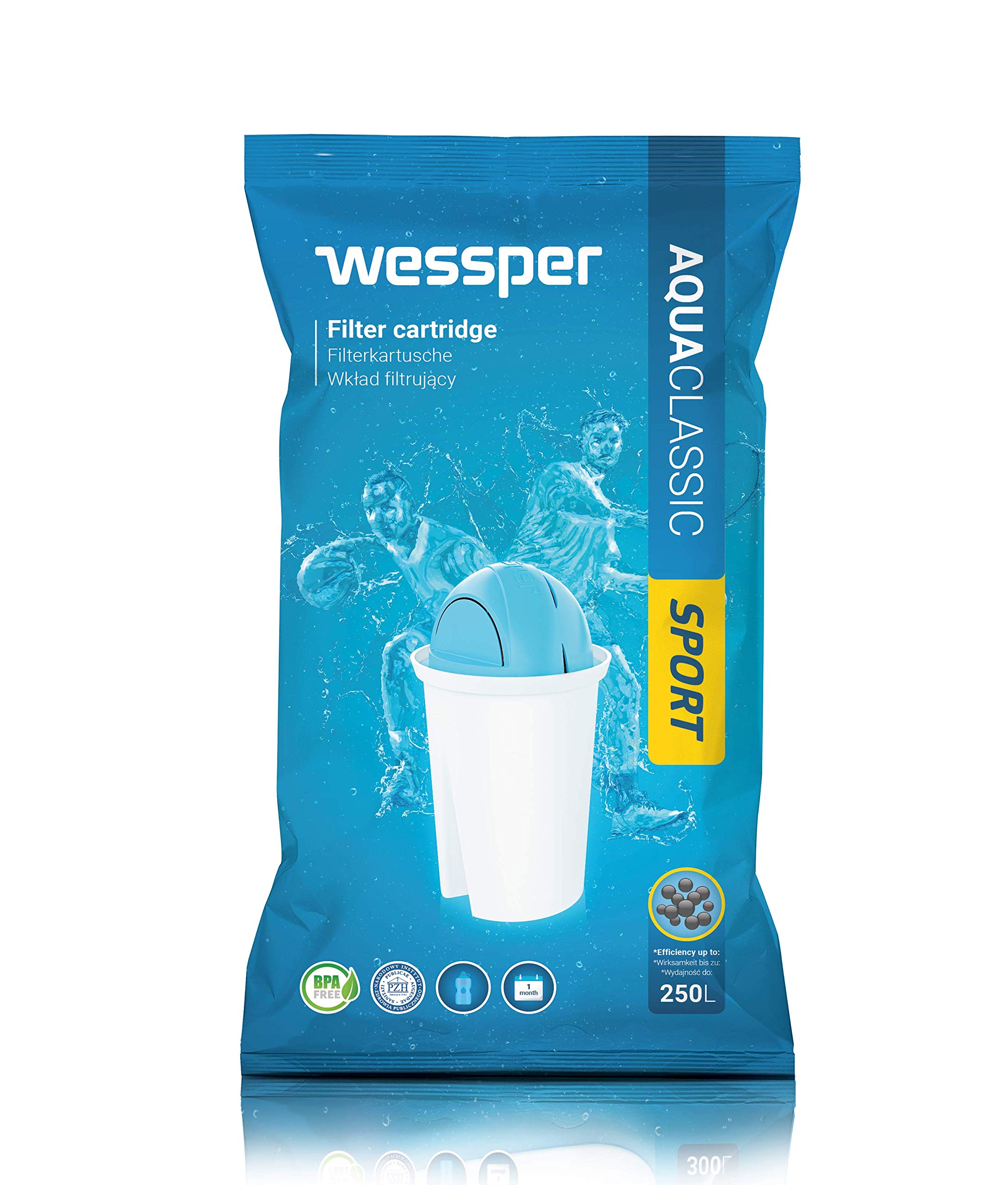 Wessper Classic Wasserfilter Kartuschen SPORT | Ersatz für Aquaphor Standard, Brita Classic, Dafi Classic Filterkartusche | Reineres Wasser | Pack 20