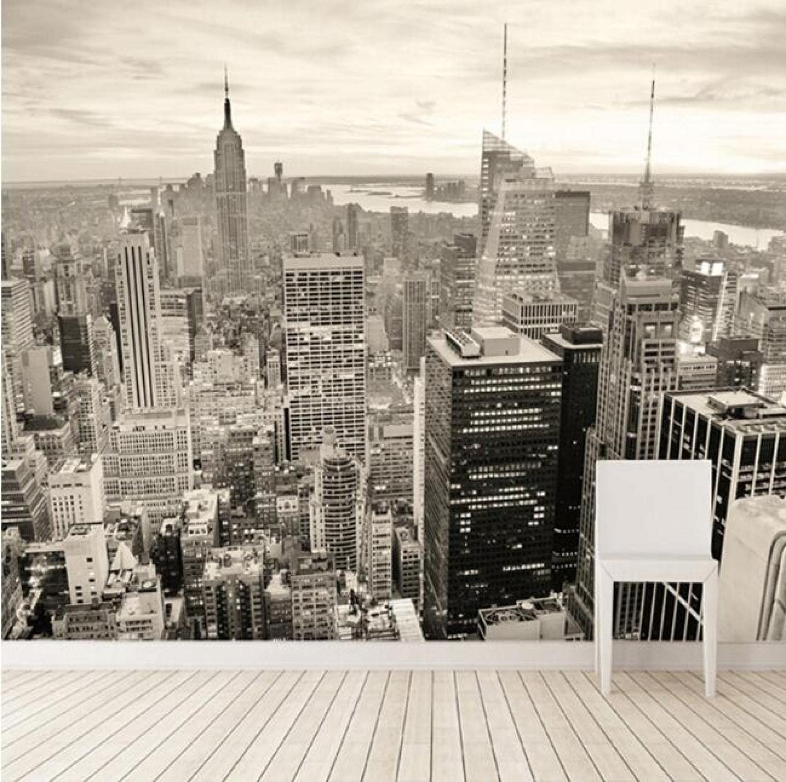 BOVZOX Tapeta 3D do salonu ściana Manhattan i panorama szer. 250 x wys. 175 cm tapeta ściana telewizor sofa motyw hotel korytarz tło obraz ścienny dekoracja domu