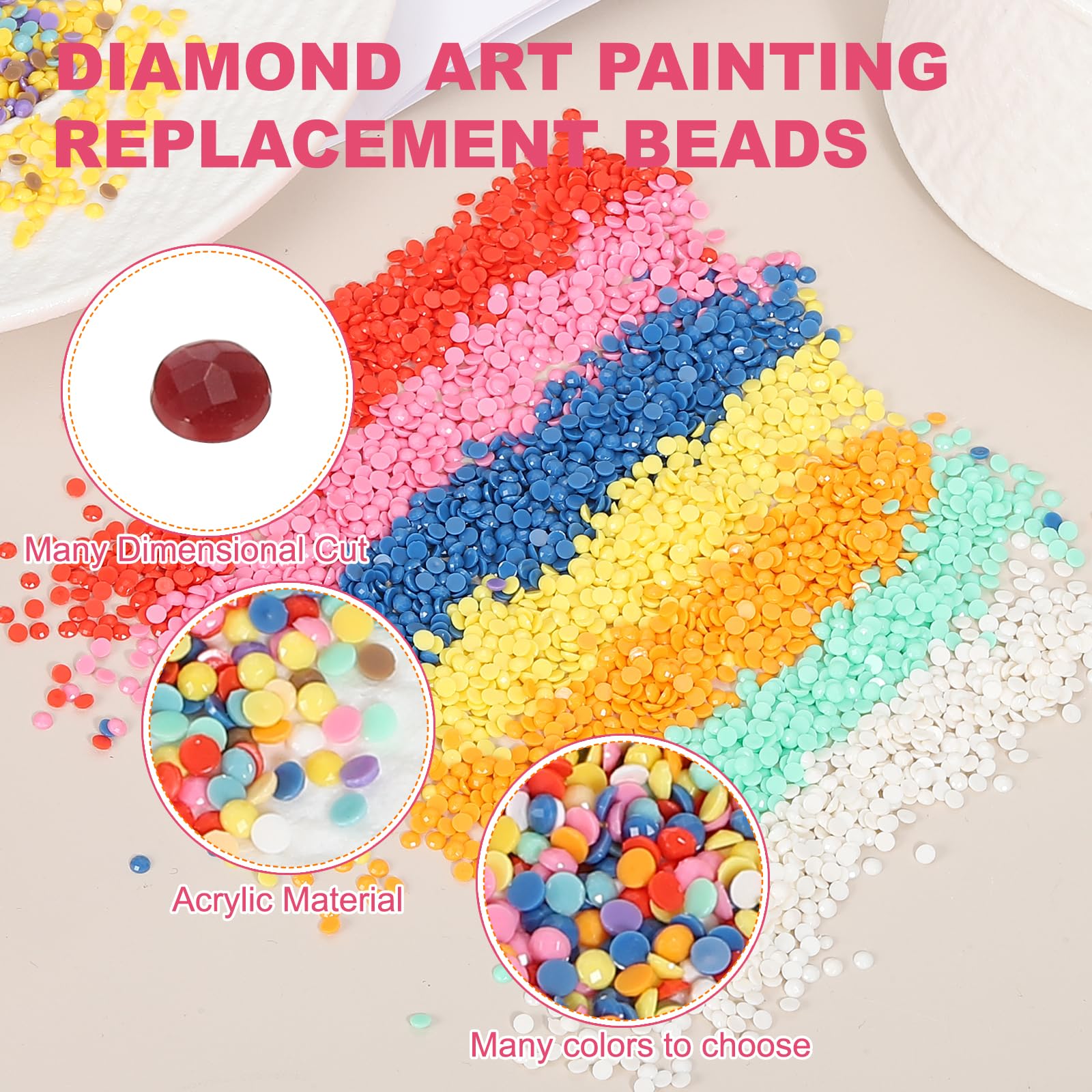 PATIKIL 6000 Pcs Diamond Art Painting Replacement Beads, Resin Crystal Painting Rhinestones - Image 3