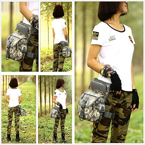 Miniatura 9 de Bolsa táctica de pierna caída, cangurera militar, paquete de muslo, panel MOLLE bolsa de utilidad cruzada sobre la pierna