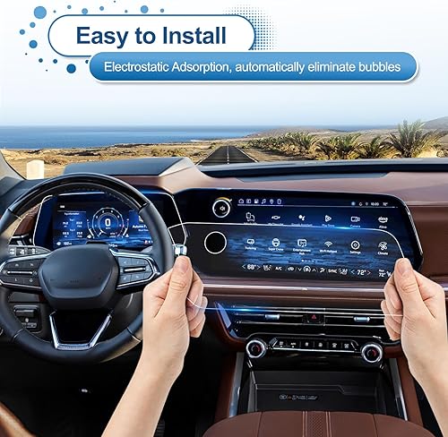 Vista 39 de Protector de pantalla Coleya 2021-2025 2026 Tahoe para Chevrolet Tahoe (asiento trasero de 12.6 pulgadas), vidrio templado 9H 2023 2024 2025