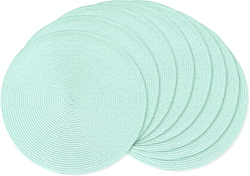 Miniatura 50 de AHHFSMEI Juego de 6 manteles individuales redondos trenzados de 15 pulgadas para mesas de comedor, tejidos naturales, resistentes al calor, juego de