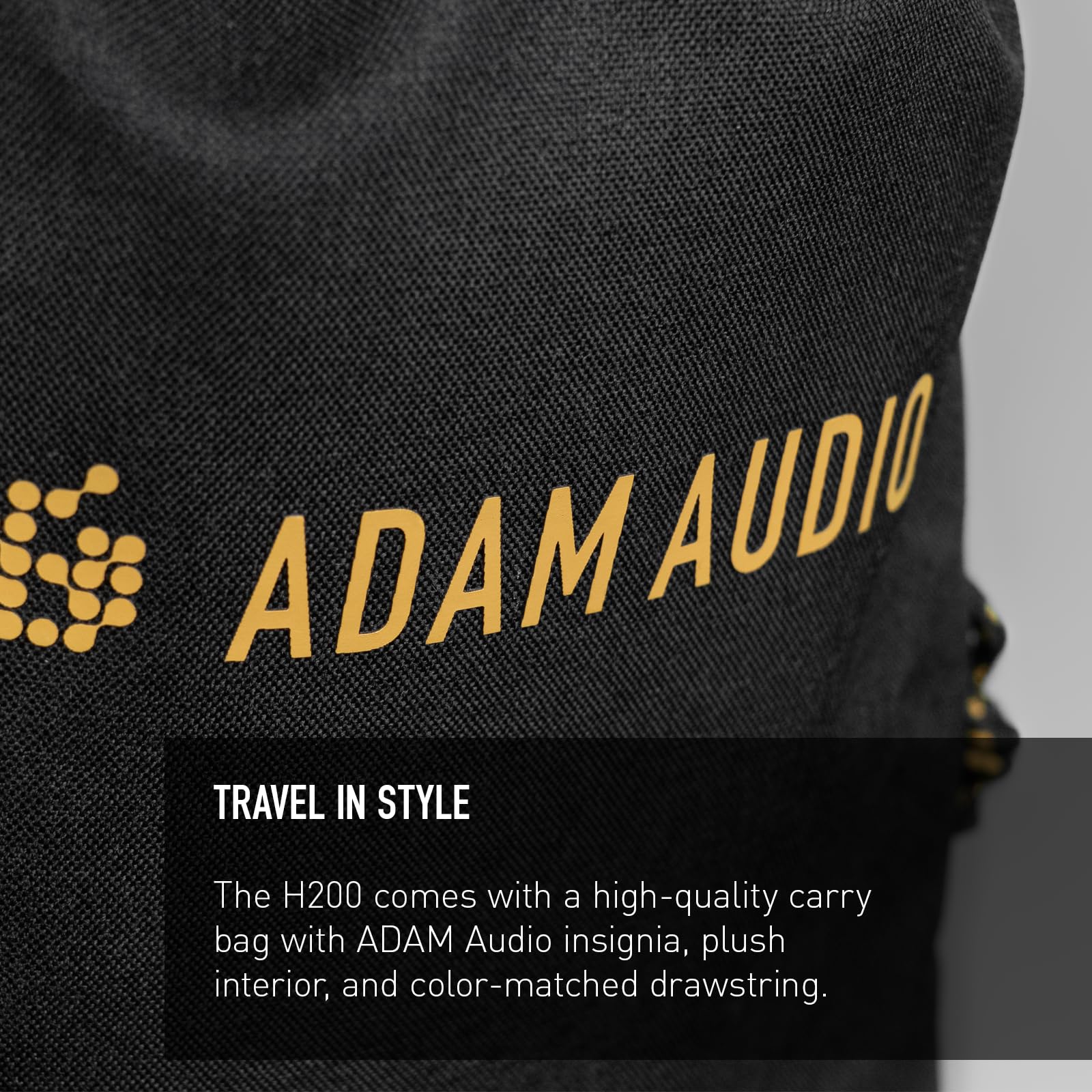 Adam Audio Casque de Studio fermé H200 avec Logiciel d’optimisation et de spatialisation fourni | Câble détachable de 3 m, 2 Hz-23,5 KHz, 32 Ω, coussinets remplaçables, sac de transport