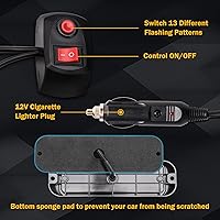 Vista 4 de 128 LED Red White Strobe Lights Kit Emergency Waterproof Ultra Slim Sync Feature Grill Surface Mount Beacon Hazard Warning Flashing Controller 12V