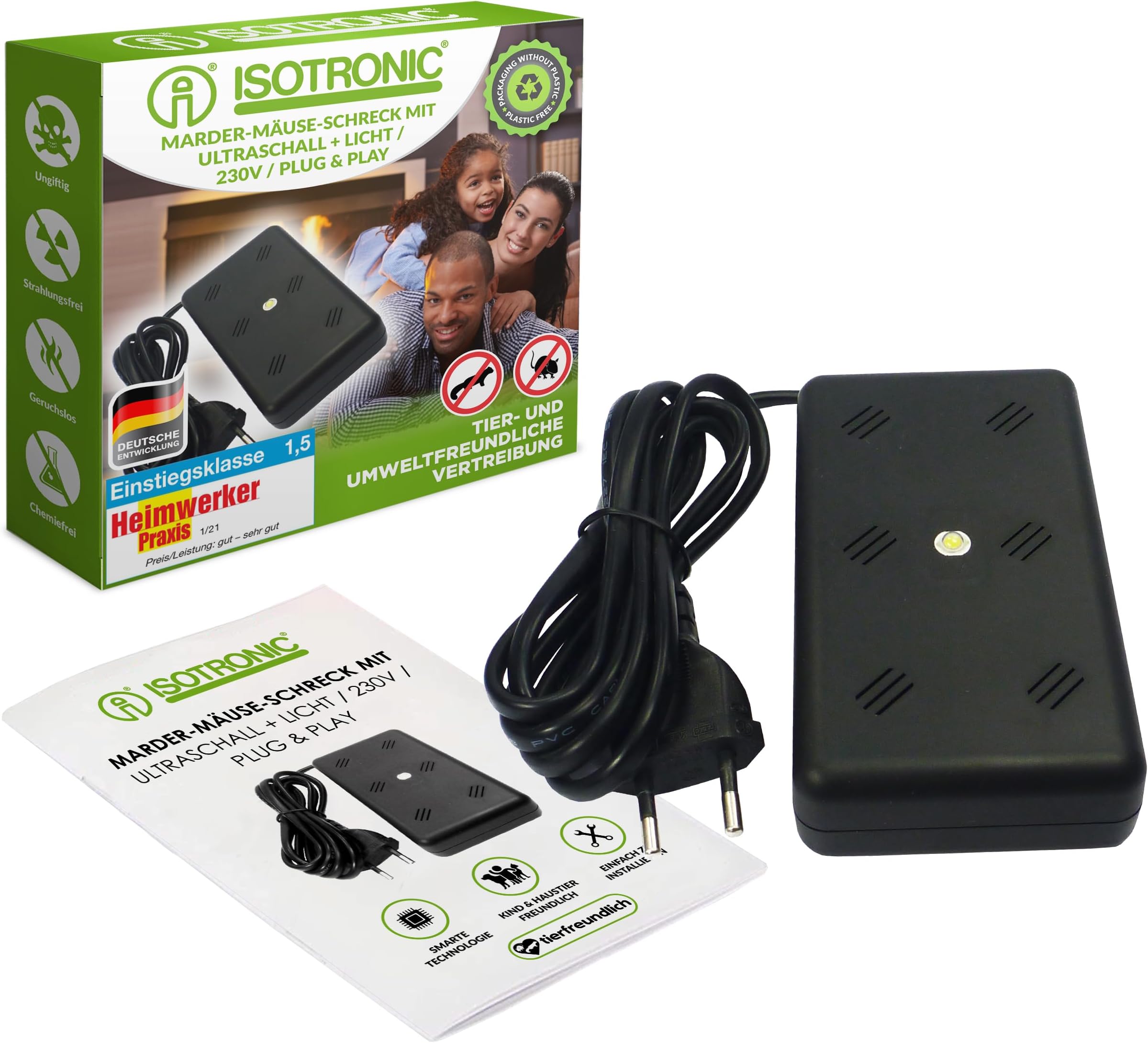 ISOTRONIC Marderschreck BLITZ Mit Licht / LED Blitzlichtfunktion Ultraschall - Foto 7