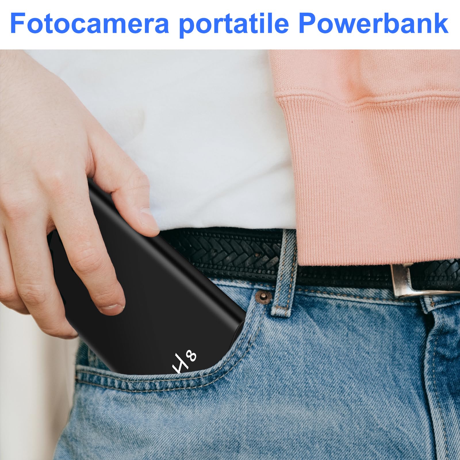 TANGMI Telecamera Spia, Sensore di Gravità 1080P HD Mini Telecamera Spia Nascosta 5000mAh con Visione Notturna & Cavo di Ricarica 3-in-1 per la Ricarica di Dispositivi Mobili