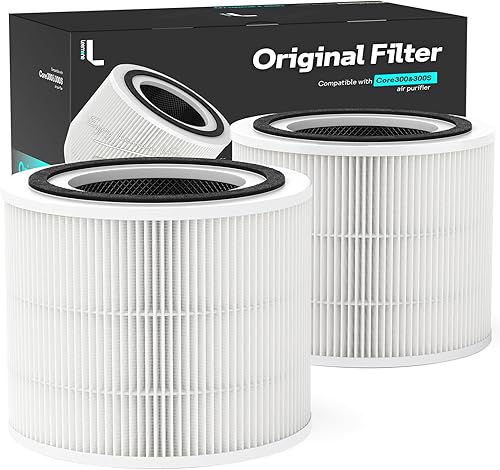 Filtro de repuesto para Levoit Core 300 True HEPA, para LEVOIT Core 300 y 300S, sistema de filtración 3 en 1 con carbón activado granular de alta
