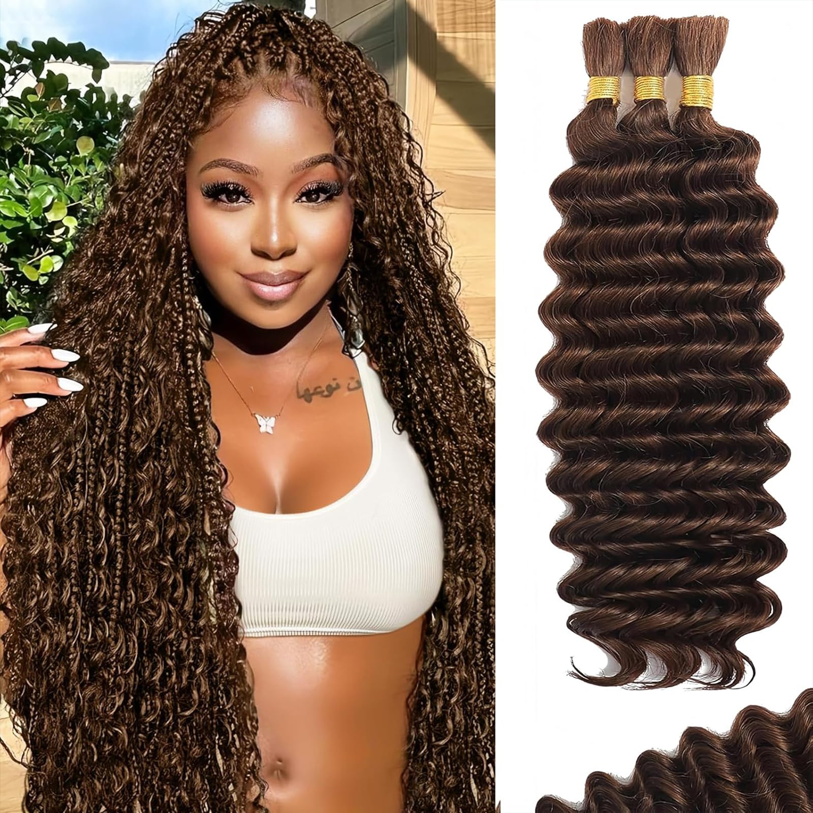 12A Brazilian Virgin Human Braiding Hair for Boho Braids