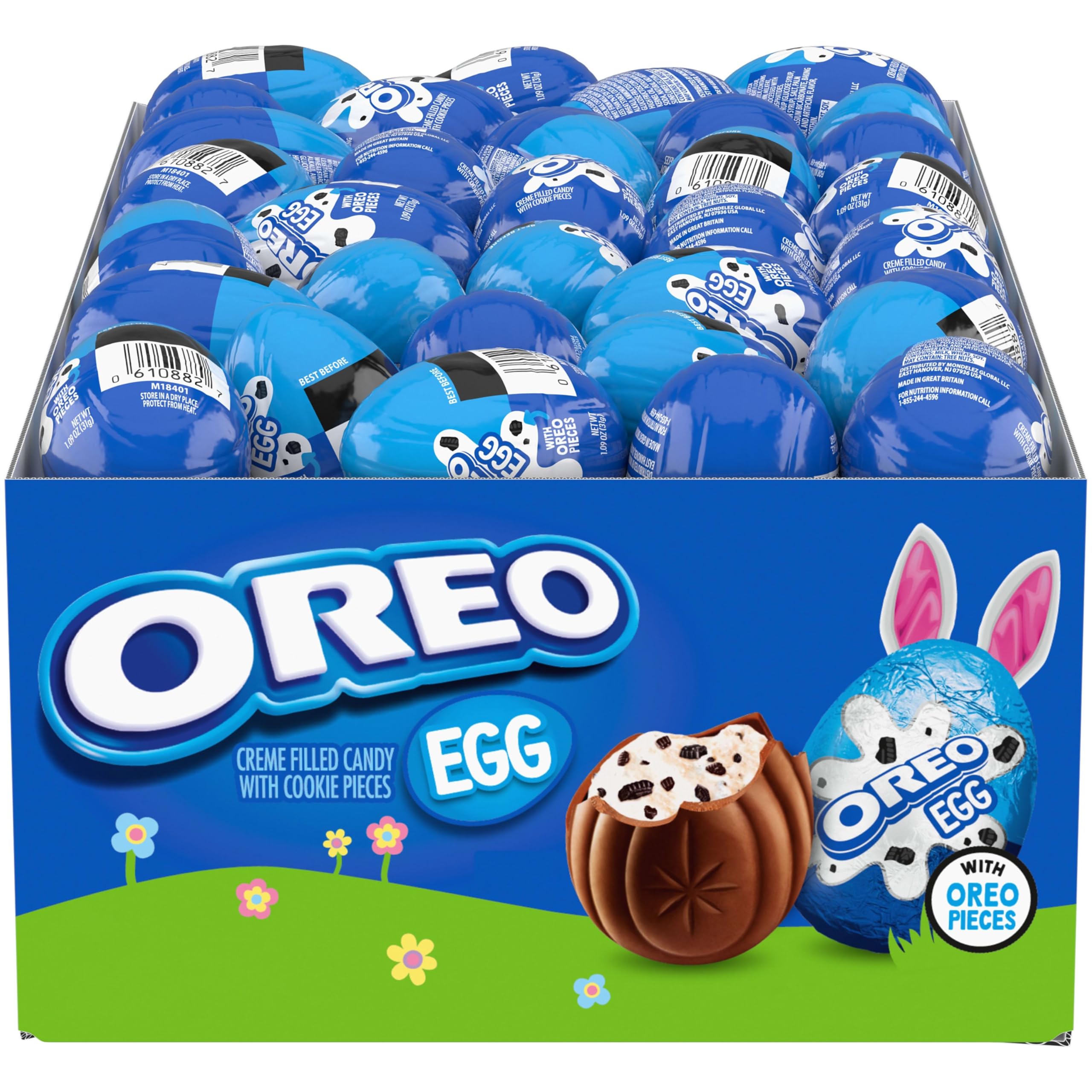 OREO Creme Filled Chocolate Candy Easter Egg, Bulk Easter Candy, 48 - 1.09 oz Eggs