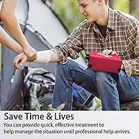 Vista 6 de Kit de primeros auxilios, kit profesional de primeros auxilios para trauma con compartimentos etiquetados, sistema Molle para coche, senderismo