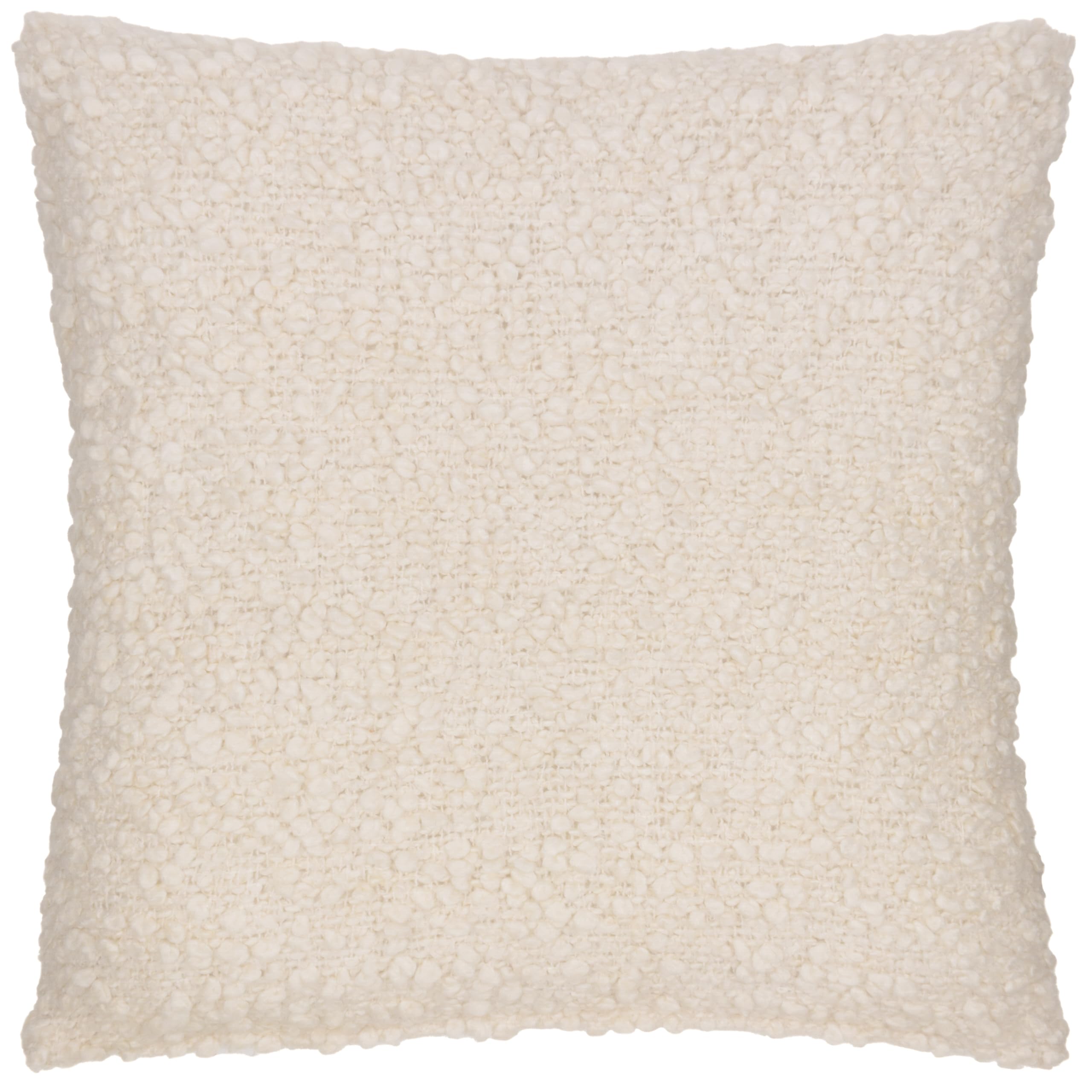 Yard Furn Ulsmere Bouclé Polyester Filled Cushion - Wool Blend Textured Cushion (Ecru - 45 x 45cm)