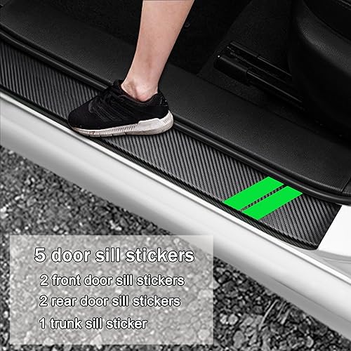 Miniatura 9 de YOSRTER 5 calcomanías decorativas para umbral de puerta, para Dodge Charger Challenger Durango Journey, ajuste universal para todos los autos Dodge