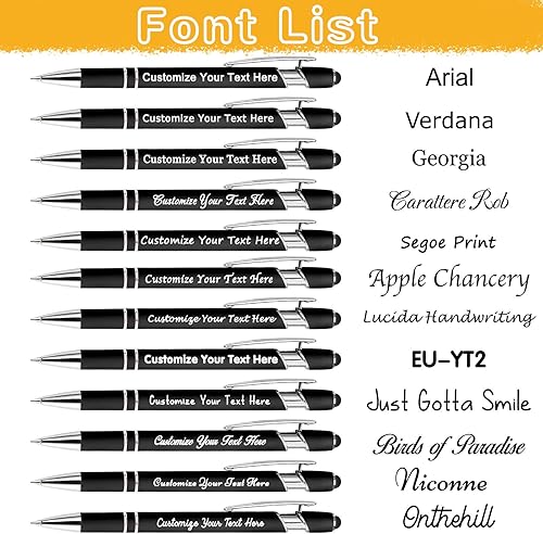 Miniatura 10 de Amlion Bolígrafos personalizados a granel, bolígrafos personalizados con lápiz capacitivo con nombre, mensaje y logotipo grabado, regalo para