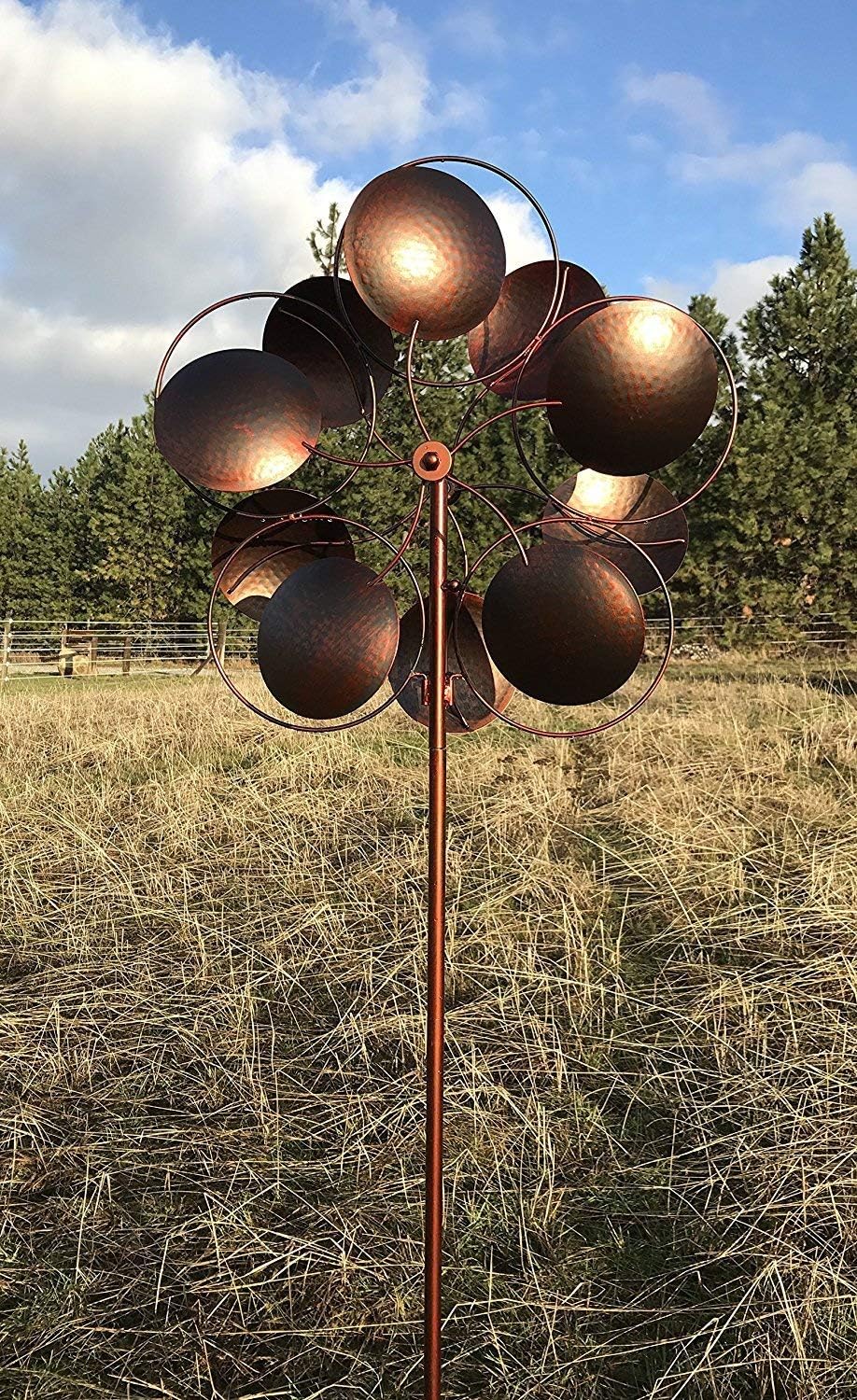 Bronzed Inverse Circles Wind Garden Spinner