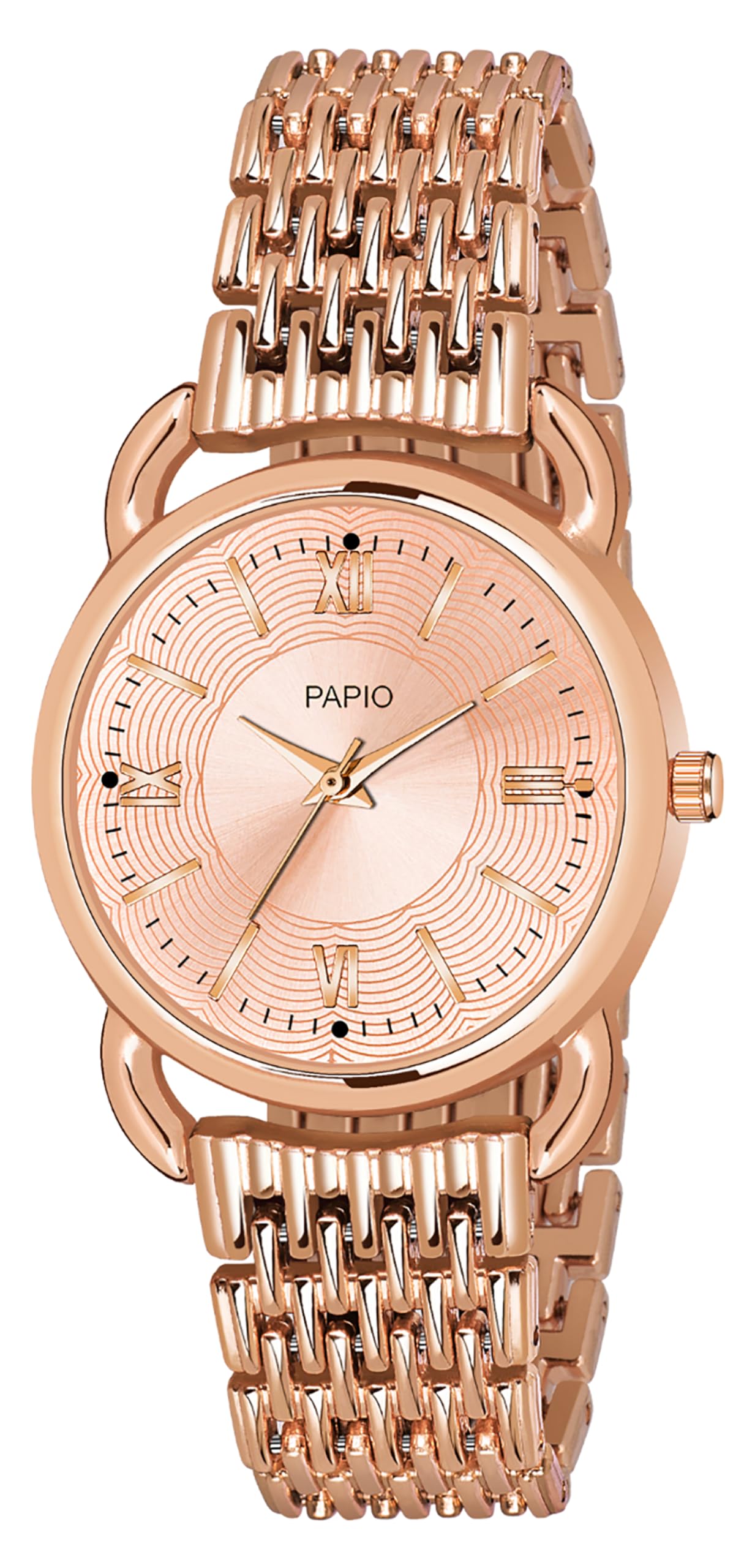 PAPIOMetal Belt Rose Gold Color Analog Watch for Women (341-ROSE Gold)