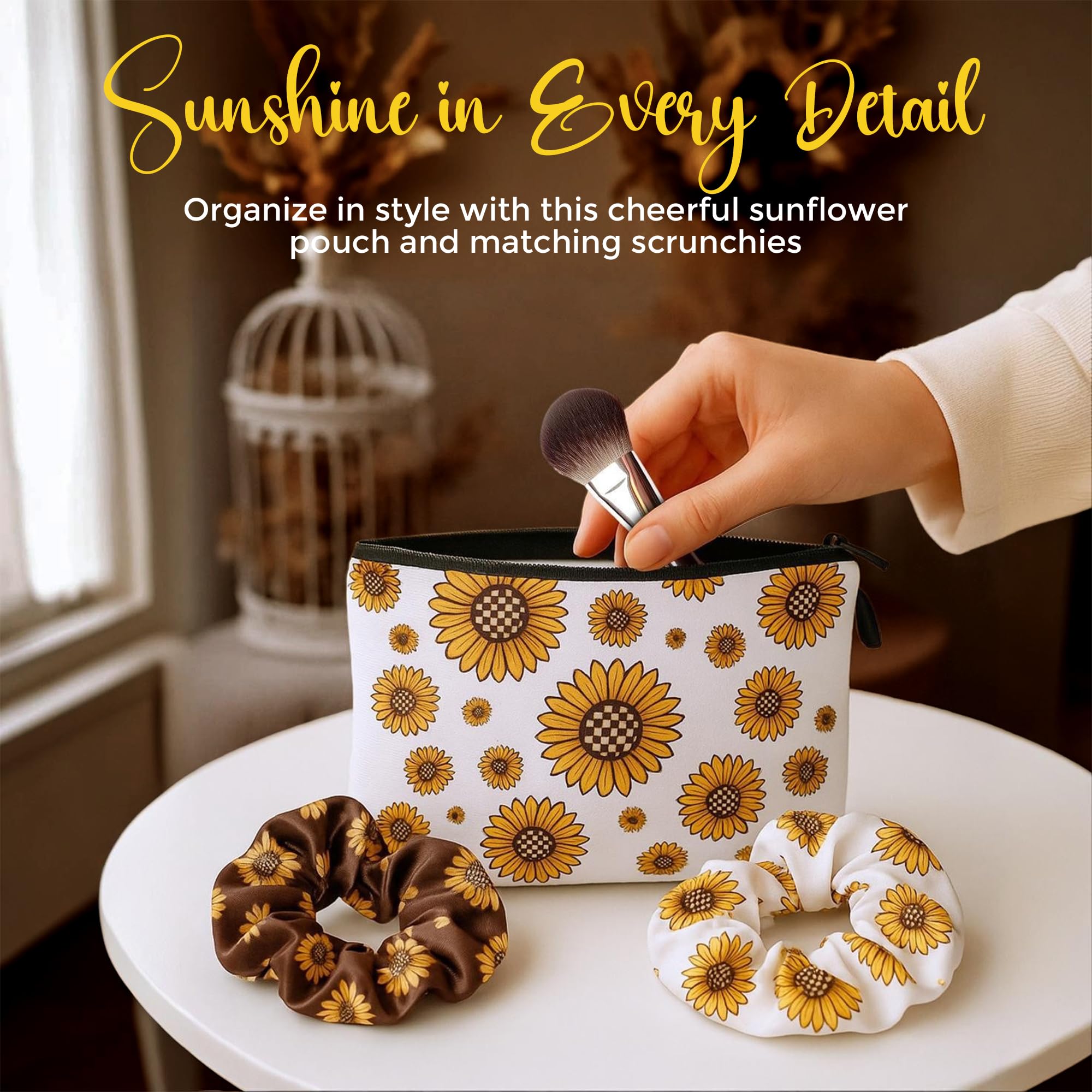 Andlane Sunflower Gifts for Women - Unique Gift Basket Set - Birthday Gifts for Women, Best Friend, or Sister - Sunshine Box Care Package, Get Well Soon, Thinking of You, Friendship Basket 18Pcs Large