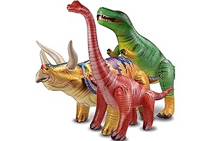 3 Pack Inflatable Dinosaur Decorations: Giant Realistic Blow Up Dino Toys
