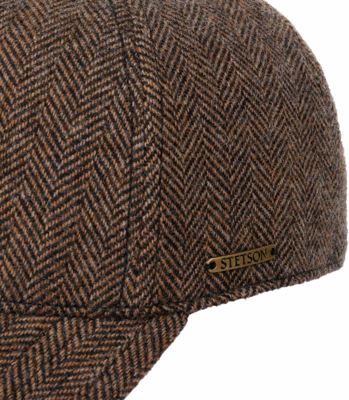 Stetson Plano Wool Baseball Cap Herringbone Design Fullcap Cotton Lining Men Fall Winter