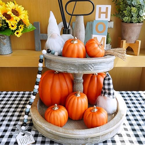 Vista 150 de Winlyn 7 calabazas artificiales verdes surtidas, calabazas de cosecha de color verde oscuro, calabazas decorativas de espuma para granja, otoño