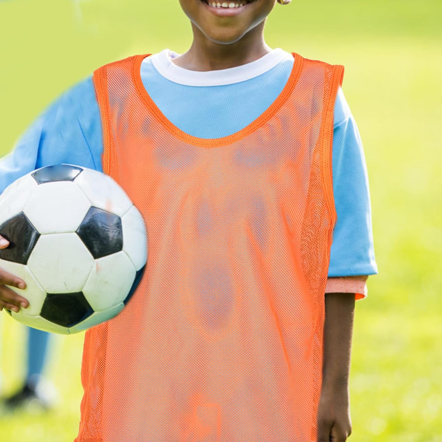 POPETPOP 12pcs Soccer Pinnies Team Training Vests Lightweight Mesh Sports Bibs Reusable Washable Youth Basketball Practice Jerseys for Boys