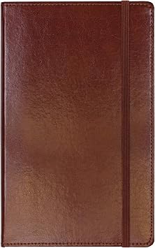 C.R. Gibson MJ5-4792 Brown Bonded Leather Notebook with 240 Ruled Pages, 5" W x 8.25" H